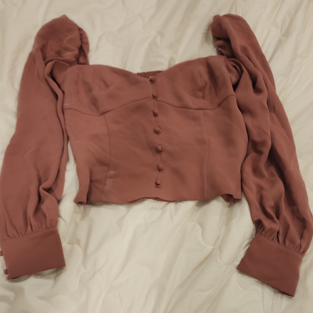 Elegant Mauve Button-Up Women's Top